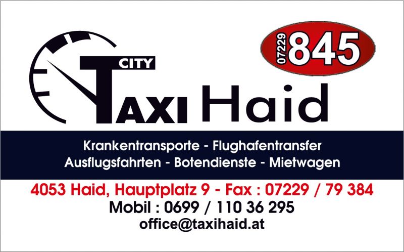 Ihr vertrauliches Taxi Unternehmen in Haid bei Ansfelden